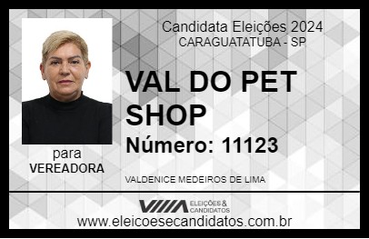 Candidato VAL DO PET SHOP 2024 - CARAGUATATUBA - Eleições