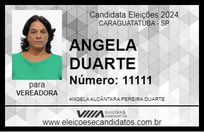 Candidato ANGELA DUARTE 2024 - CARAGUATATUBA - Eleições