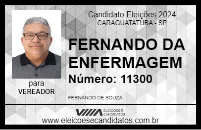 Candidato FERNANDO DA ENFERMAGEM 2024 - CARAGUATATUBA - Eleições