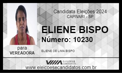 Candidato ELIENE BISPO 2024 - CAPIVARI - Eleições