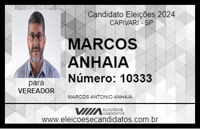 Candidato MARCOS ANHAIA 2024 - CAPIVARI - Eleições