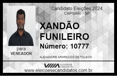 Candidato XANDÃO FUNILEIRO 2024 - CAPIVARI - Eleições