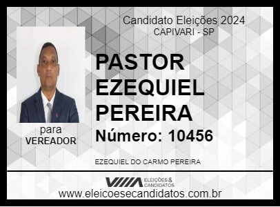 Candidato PASTOR EZEQUIEL PEREIRA 2024 - CAPIVARI - Eleições