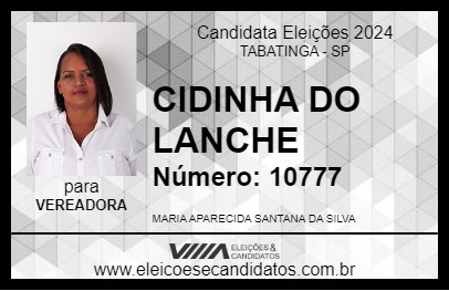 Candidato CIDINHA DO LANCHE 2024 - TABATINGA - Eleições