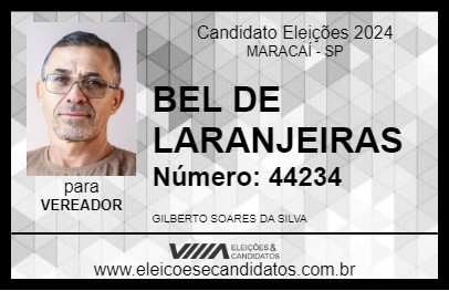 Candidato BEL DE LARANJEIRAS 2024 - MARACAÍ - Eleições