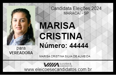 Candidato MARISA CRISTINA 2024 - MARACAÍ - Eleições