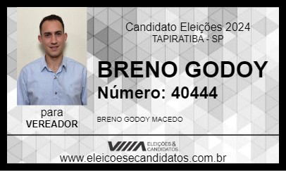 Candidato BRENO GODOY 2024 - TAPIRATIBA - Eleições