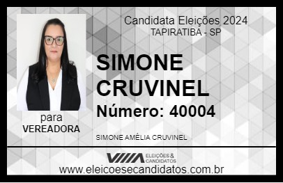 Candidato SIMONE CRUVINEL 2024 - TAPIRATIBA - Eleições