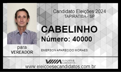 Candidato CABELINHO 2024 - TAPIRATIBA - Eleições