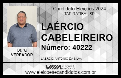 Candidato LAÉRCIO CABELEIREIRO 2024 - TAPIRATIBA - Eleições