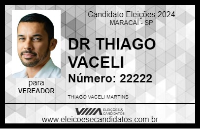 Candidato DR THIAGO VACELI 2024 - MARACAÍ - Eleições