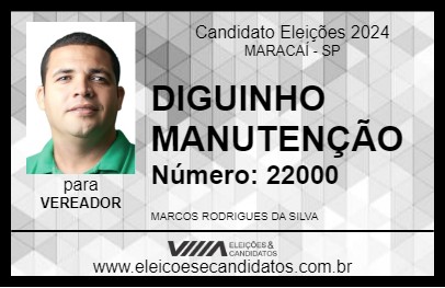 Candidato DIGUINHO MANUTENÇÃO 2024 - MARACAÍ - Eleições