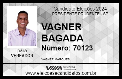 Candidato VAGNER BAGADA 2024 - PRESIDENTE PRUDENTE - Eleições