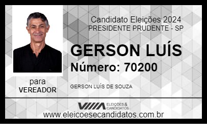 Candidato GERSON LUÍS 2024 - PRESIDENTE PRUDENTE - Eleições