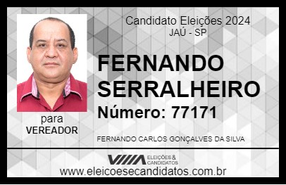 Candidato FERNANDO SERRALHEIRO 2024 - JAÚ - Eleições