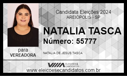 Candidato NATALIA TASCA 2024 - AREIÓPOLIS - Eleições