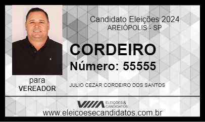 Candidato CORDEIRO 2024 - AREIÓPOLIS - Eleições