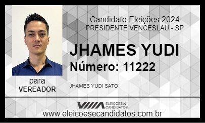 Candidato JHAMES YUDI 2024 - PRESIDENTE VENCESLAU - Eleições