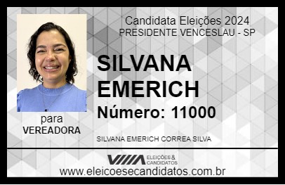 Candidato SILVANA EMERICH 2024 - PRESIDENTE VENCESLAU - Eleições