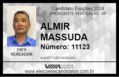 Candidato ALMIR MASSUDA 2024 - PRESIDENTE VENCESLAU - Eleições