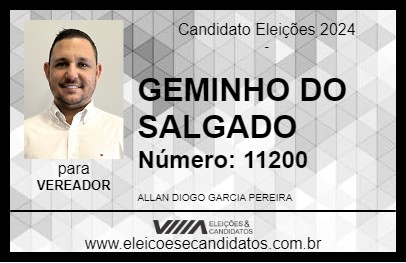 Candidato GEMINHO DO SALGADO 2024 - PRESIDENTE VENCESLAU - Eleições