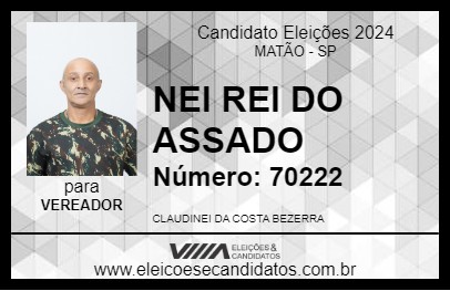 Candidato NEI REI DO ASSADO 2024 - MATÃO - Eleições