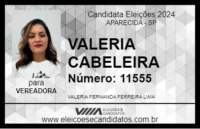 Candidato VALERIA CABELEREIRA 2024 - APARECIDA - Eleições