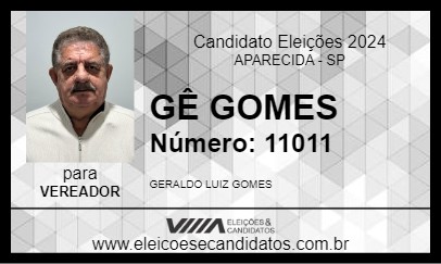 Candidato GÊ GOMES 2024 - APARECIDA - Eleições