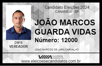 Candidato JOÃO MARCOS GUARDA VIDAS 2024 - CANANÉIA - Eleições