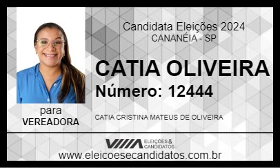 Candidato CATIA OLIVEIRA 2024 - CANANÉIA - Eleições