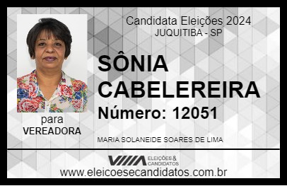 Candidato SÔNIA CABELEREIRA 2024 - JUQUITIBA - Eleições