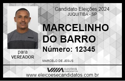 Candidato MARCELINHO DO BARRO 2024 - JUQUITIBA - Eleições