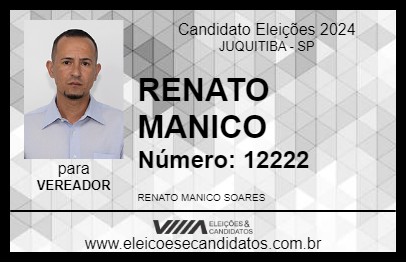 Candidato RENATO MANICO 2024 - JUQUITIBA - Eleições