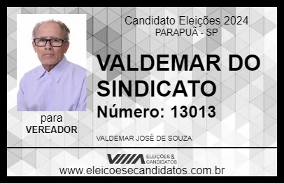 Candidato VALDEMAR DO SINDICATO 2024 - PARAPUÃ - Eleições