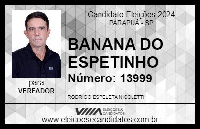 Candidato BANANA DO ESPETINHO 2024 - PARAPUÃ - Eleições