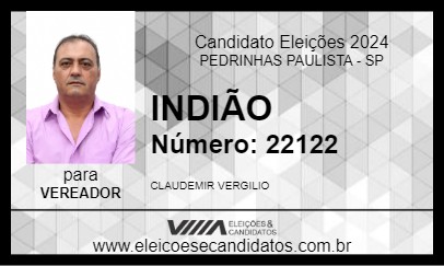 Candidato INDIÃO 2024 - PEDRINHAS PAULISTA - Eleições