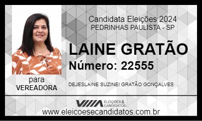 Candidato LAINE GRATÃO 2024 - PEDRINHAS PAULISTA - Eleições