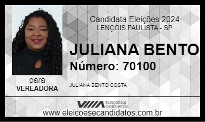 Candidato JULIANA BENTO 2024 - LENÇÓIS PAULISTA - Eleições