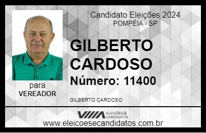 Candidato GILBERTO CARDOSO 2024 - POMPÉIA - Eleições