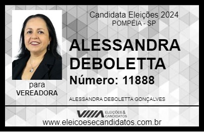 Candidato ALESSANDRA DEBOLETTA 2024 - POMPÉIA - Eleições