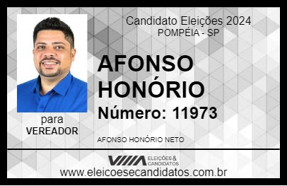 Candidato AFONSO HONÓRIO 2024 - POMPÉIA - Eleições