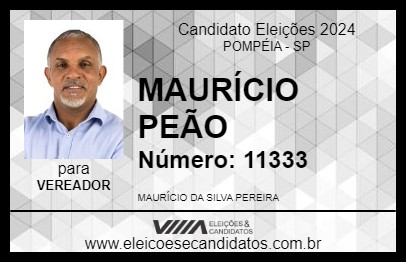 Candidato MAURÍCIO PEÃO 2024 - POMPÉIA - Eleições