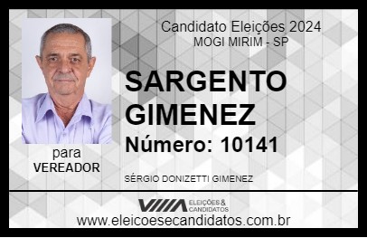 Candidato SARGENTO GIMENEZ 2024 - MOGI MIRIM - Eleições