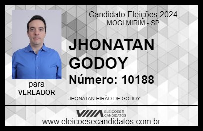 Candidato JHONATAN GODOY 2024 - MOGI MIRIM - Eleições