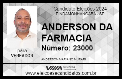 Candidato ANDERSON DA FARMACIA 2024 - PINDAMONHANGABA - Eleições