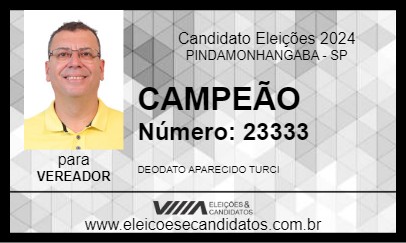 Candidato CAMPEÃO 2024 - PINDAMONHANGABA - Eleições