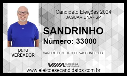 Candidato SANDRINHO 2024 - JAGUARIÚNA - Eleições