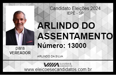 Candidato ARLINDO DO ASSENTAMENTO 2024 - IEPÊ - Eleições