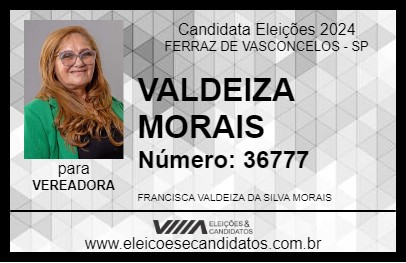 Candidato VALDEIZA MORAIS 2024 - FERRAZ DE VASCONCELOS - Eleições