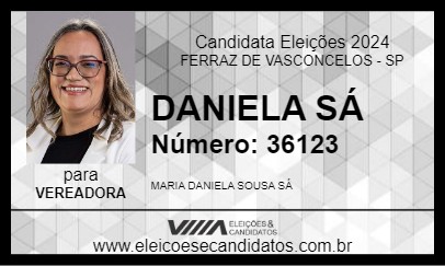 Candidato DANIELA SÁ 2024 - FERRAZ DE VASCONCELOS - Eleições